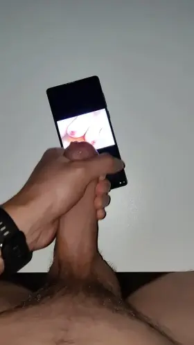 Huge cumshot for this milf! Amazing tits