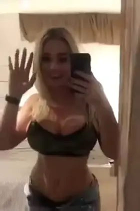 Hot blonde flashing big tits