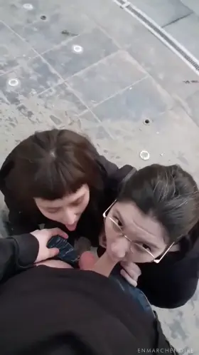 Double Blowjob on The Road