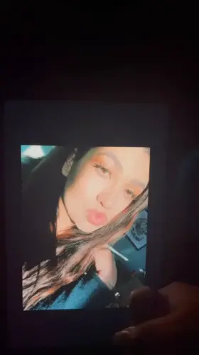 Covered her pretty lips