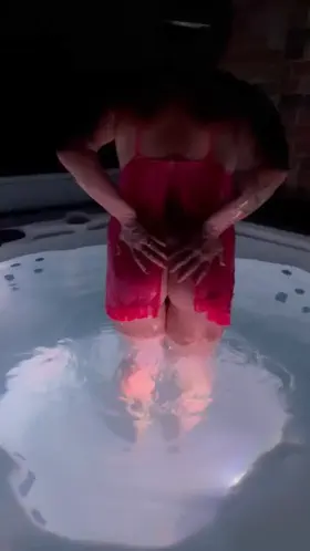 Bend me over this hot tub and fuck my holes