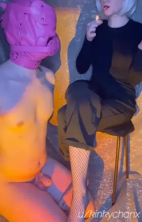 Good boys always eager to help me get rid of the ash by swallowing it [f]