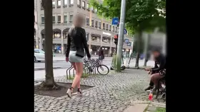 Bending over with no panties