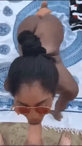 Blowjob on a Public Beach