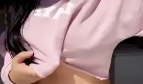 Showing you my perky titties 😉