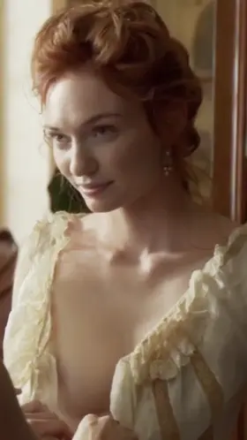 Eleanor Tomlinson in Colette with a kiss from Keira Knightley