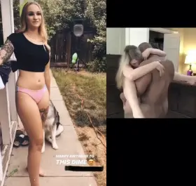 Blonde getting her pussy destroyed by BBC