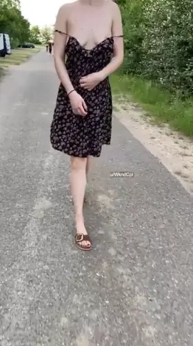 Summer dresses are the perfect outfit for flashing videos. Got risky this time with people in the back 😳