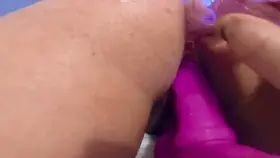 Stretching her asshole for a bigger one.