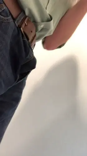 Coed bathroom at work and someone else walked in, but I couldn’t stop myself.