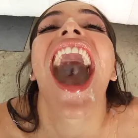 Emily Willis slow motion cum gargling
