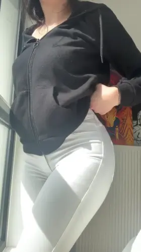 White cheeks in white jeans