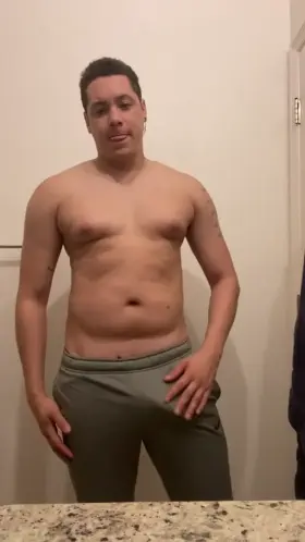 Hard on dick drop in my grey gymshark sweatpants