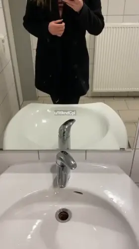 I enjoy going wild in public places. Do you like what I‘m hiding under my coat? [F]