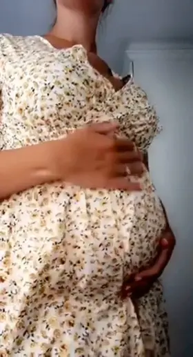 How do you make a pregnant mild happy? By rubbing her tummy and squeezing her tits