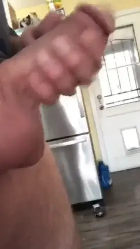 Hubby stroking his fat monster cock🍆 soft to hard 🥺
