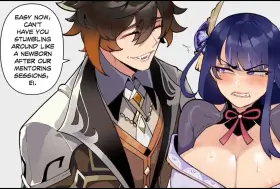 raiden shogun x zhongli (thiccwithaq) [Genshin Impact]