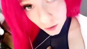 Cosplay girl gives a titjob