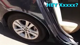 Amber get caught and kicked out of the car blowing her boyfriend (Amber Sonata)