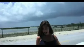 Busty Babe Goes Storm Chasing And Gets Naked Outside