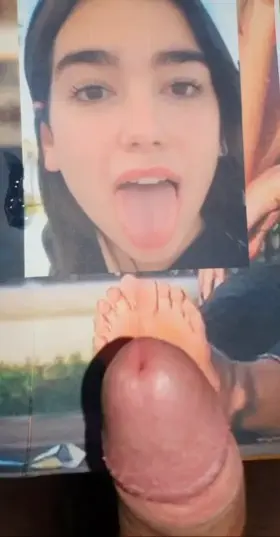 Dua Lipa's feet and face Cum Tribute