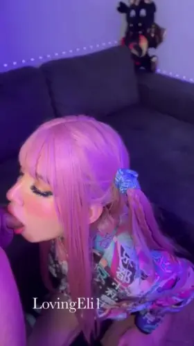 Guy cums twice In cute girl's pink hair