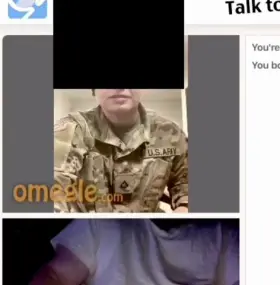 Cute tomboy girl in the army has a lovely reaction to my cock on Omegle lol. Salute!