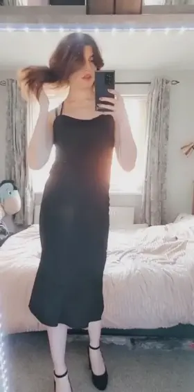 You wouldnt believe how much my cock wants to burst out from this dress. Its so tight and ready to burst