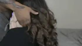 Got on my knees for my bull while my hubby watches me [ Sound on, click redgifs link]