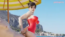Tracer at the beach (Gamingarzia) [Overwatch]