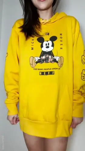 Wanna guess what's under my hoodie?