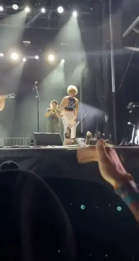 Sophia Urista (Peloton Instructor Jen Sims' Fiancé) Massive Golden Shower on Fan on Stage During Concert