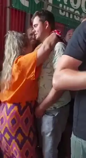Crowded public blowjob