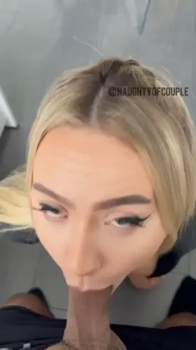 Sucking that cock in a housemaid costume