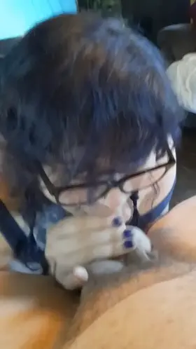 Happiest with a cock in her mouth.