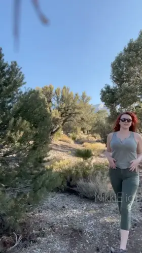 Perks of being my hiking buddy… random titty drops ☺️