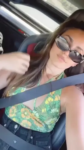Flashing my titties on the drive!