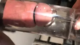 Stuffed with hollow plug and vacupumping.... like a lily wet blowjob