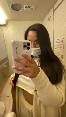 Occupying the toilet to show off my tits