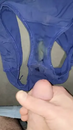 I masturbate onto a pair of of my wife's dirty panties