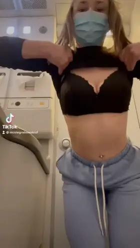 Showing my body on the airplane toilet