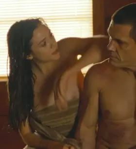 Elizabeth Olsen - Wanda squishing her tits against Thanos in 'Oldboy'