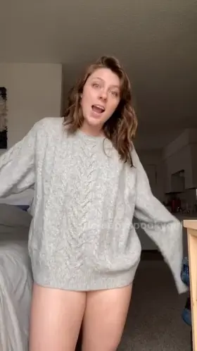 Sweater hides my petiteness