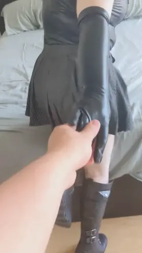 Imagine you go to work and your cute goth wife sends you this video of her bulls view