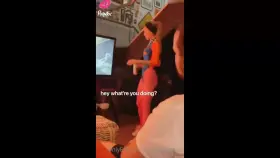 Step-sister gives blowjob to step brother while playing