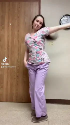 Nurse does the buss it challenge on TikTok with a dildo in her ass 🍑🍆