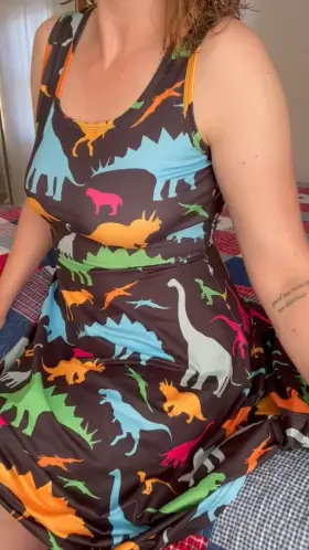 I love my dinosaur dress!