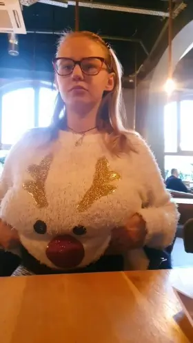 With and without Rudolph in the restaurant.