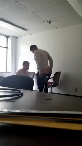 Sucking random Grindr guy at work