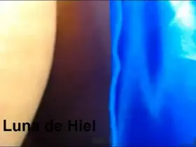 Close up of Wonder Woman cosplayer playing with her tight pink pussy